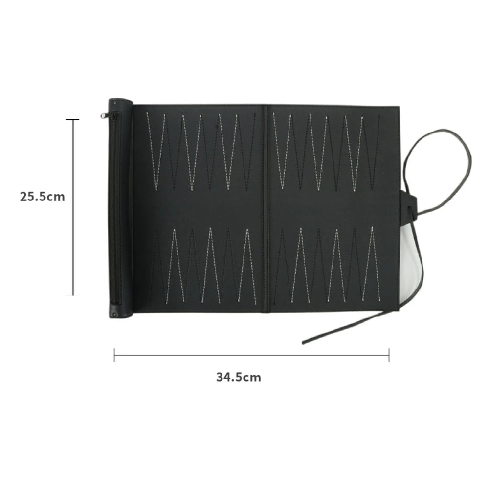 Travel Recreational Roll-Up Tournament Backgammon Board Game for Adults Kids Board Game Family Roll-Up Backgammon Toys