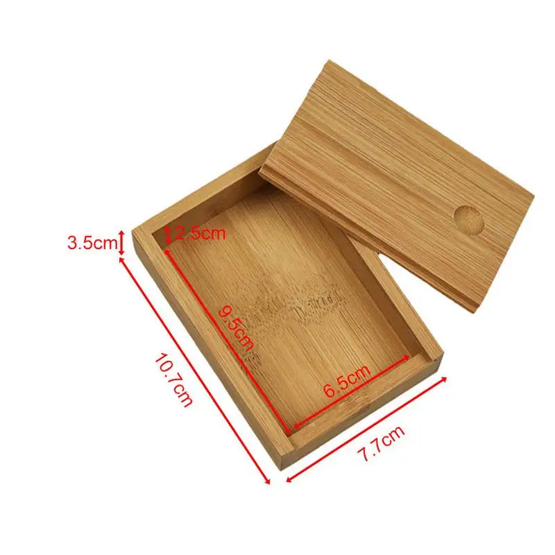 Bamboo Box Creative Desktop Organizer Wooden Storage Box Chess / Card / Playing Card Packaging Case 10.7*7.7*3.5CM