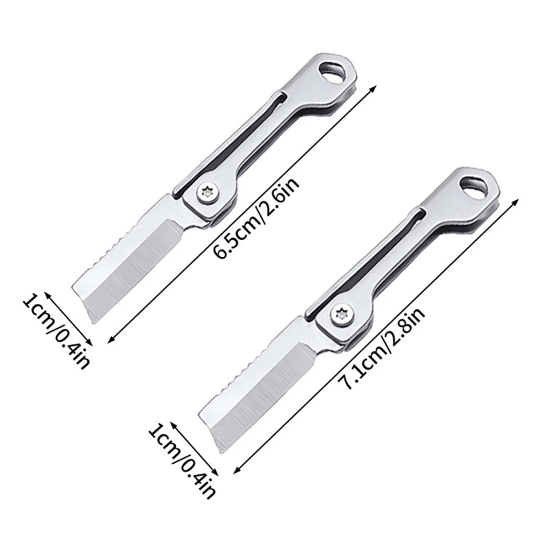 Outdoor Mini Folding Knife Portable Stainless Steel Survival Pocket Knife Camping Backpack Keychain Pendant Camping Hiking Tools