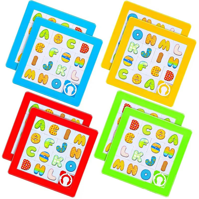 Plastic Fifteen Number Slide Puzzles Kids Brain Teaser School Rewards Party Favors IQ Educational Learning Toys For Boys Girls