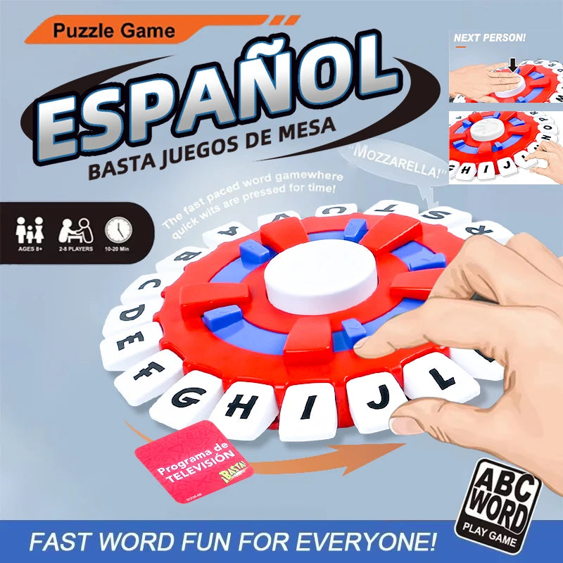 Spanish Basta Game Fast-paced Family Gathering Letter Toys For Children Letters Learning