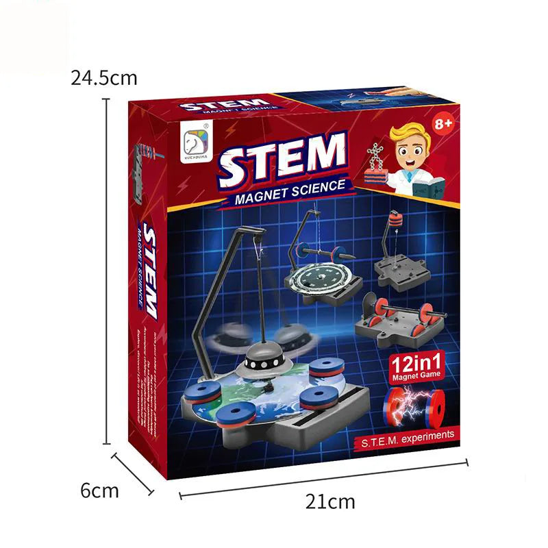 12in1 Magnetic Science Experiment Set for Studying Physics at Cultivating Interest in Magnetic Suspension Box Plastic Toys kids