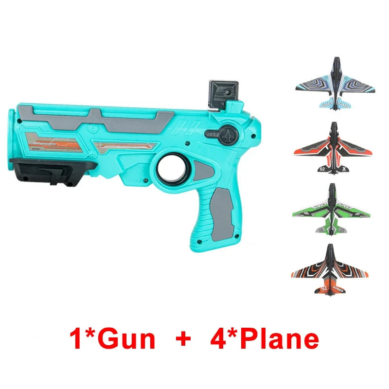Children's Catapult Foam Plane Toy Ejection Aircraft Gun Outdoor Sports Toy Parent-Child Interactive Shooting Game Airplane Toys