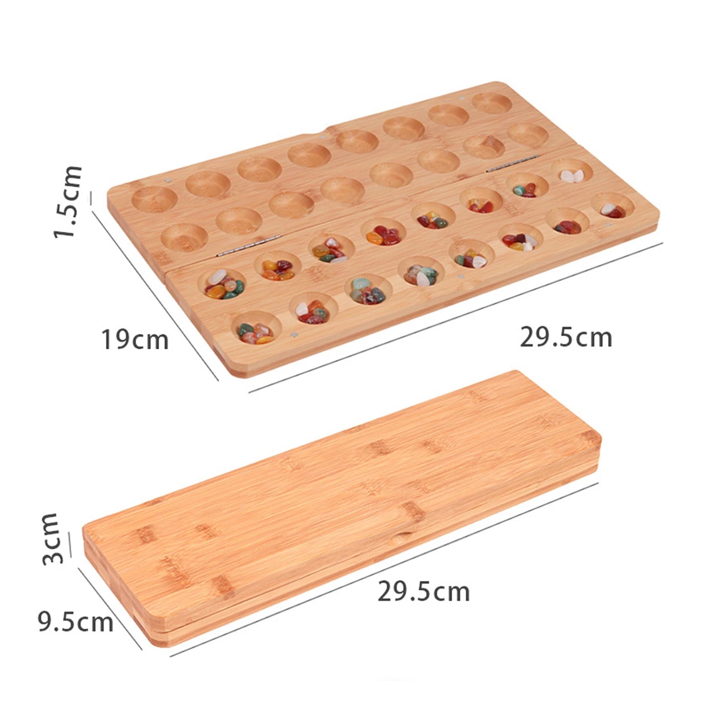 Classic Mancala Board Game with Colored Stones Timeless Strategy Game for Friends and Family with Folding Game Board