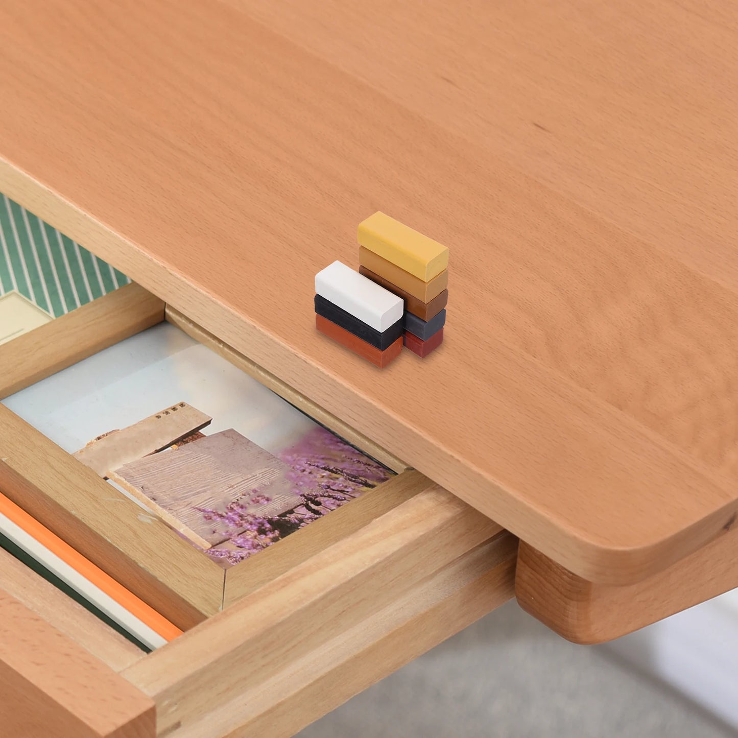 8pcs Crayons Floor Repair Hard Wax Repair Sticks For Wood Furniture Floor Scratch Repair Crayons Repair Wax Filler For Touch-Ups