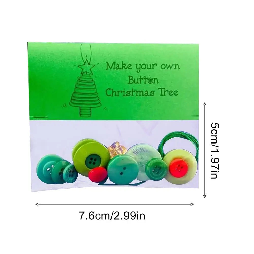Santa Button Ornament Kits Handmade Button Snowman Craft Kit Christmas Tree Pendant Ornament for 2025 Xmas Navidad Party