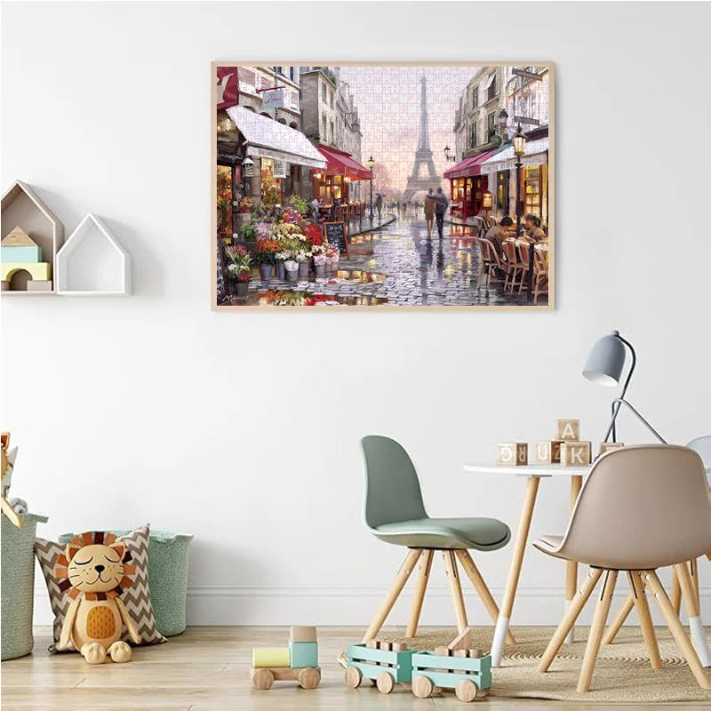 1000 Pieces Jigsaw Puzzles, Paris Street, Adults Large Puzzle Toys Gift Intellectual Decompressing Fun Family Game