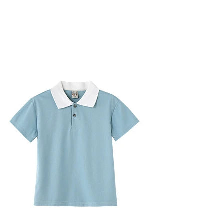 2025 Summer Family Bule Clothes Mother Daughter Matching Dress Father and Son Polo Shirts Shorts Outfits Brother Sister Clothing