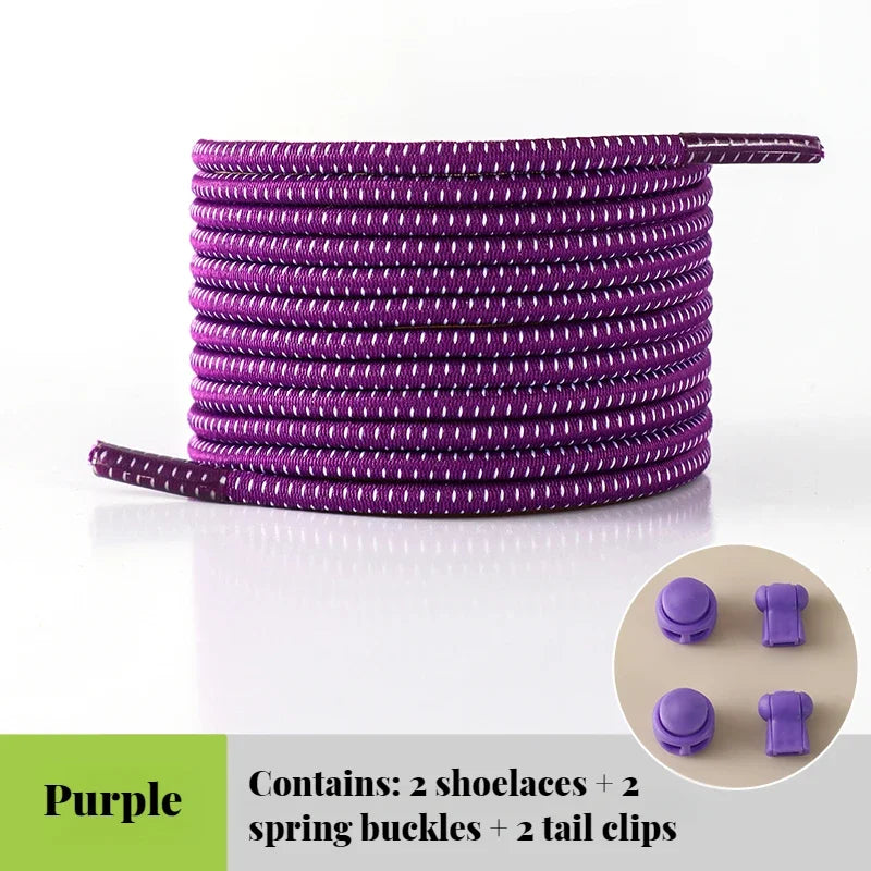 NEW Elastic Round Tennis Laces Without Ties Shoelaces Sneakers Quality Lock Shoe Laces Adult Kids Rubber Bands for Shoes 1Piar