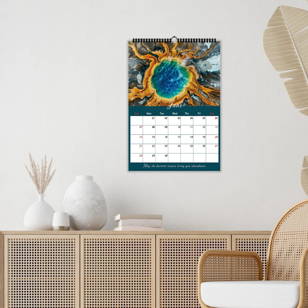 1pc Nature Landscape Wall Calendar -Scenic Theme, 12 Different Designs, Suitable as a Gift for Birthdays, Christmas and New Year