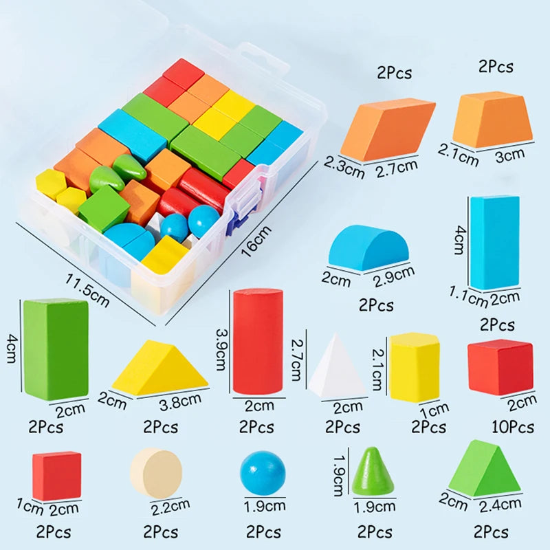 16/24/38Pcs Hot Wooden Building Blocks Set Assembled Building Blocks Baby Shape Color Early Educational Toys Gifts for Children