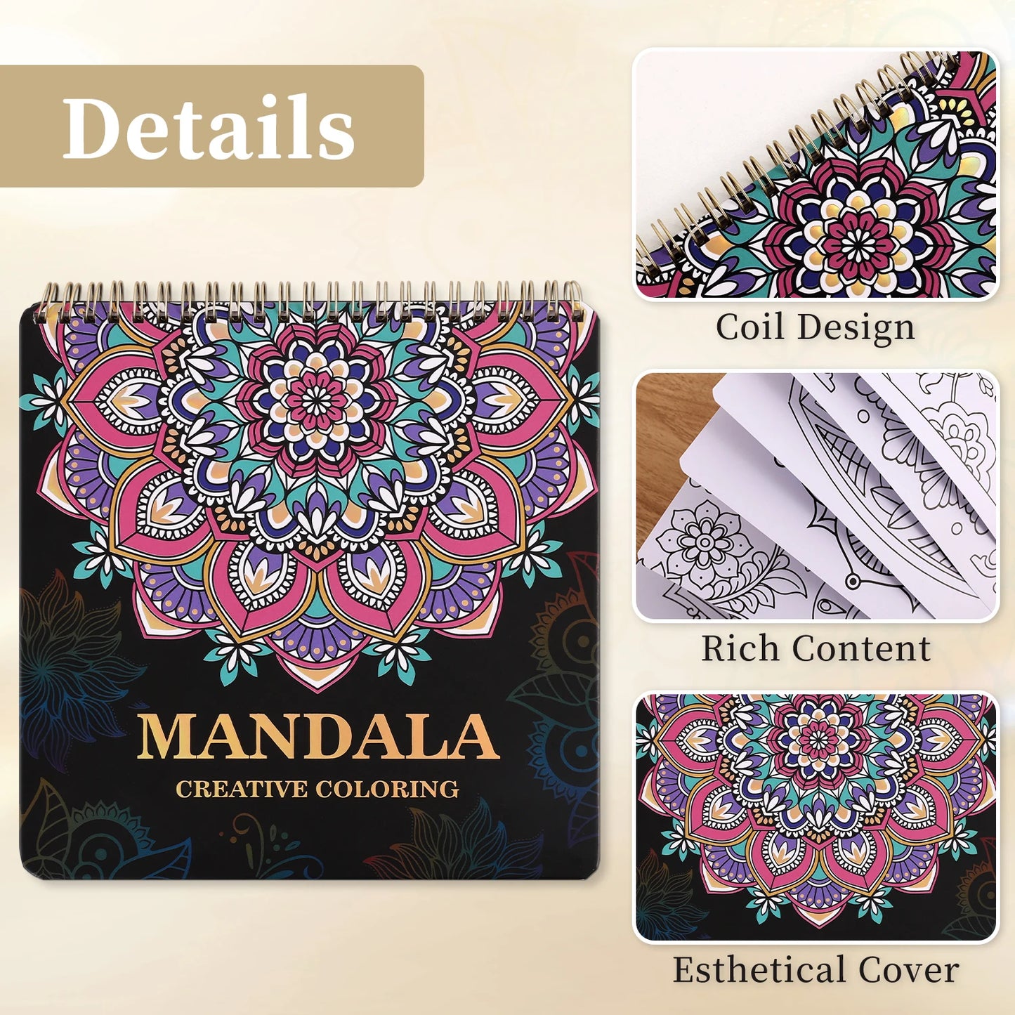 Beautiful Mandala Adult Coloring Book for Relaxation, Coloring Books with Inspirational Quotes Making it a Great Gift,