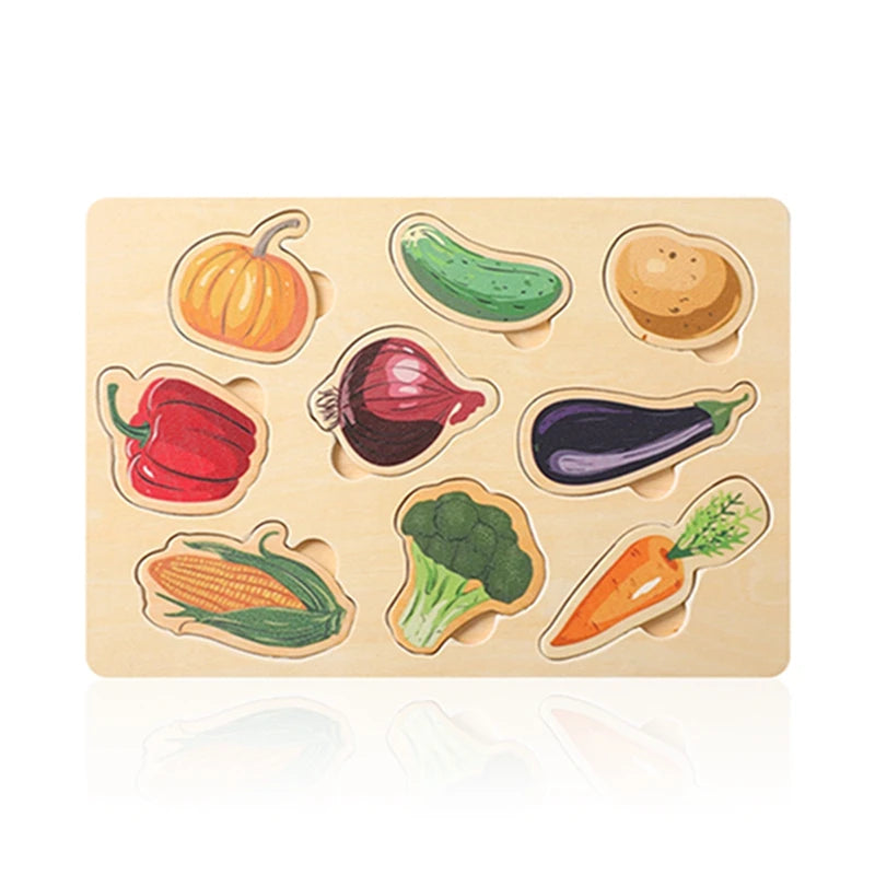 1pc Puzzles Matching Toys 3D Wooden Animals Montessori Puzzle Colorful For Children Training Cognitive Educational Learning Toy