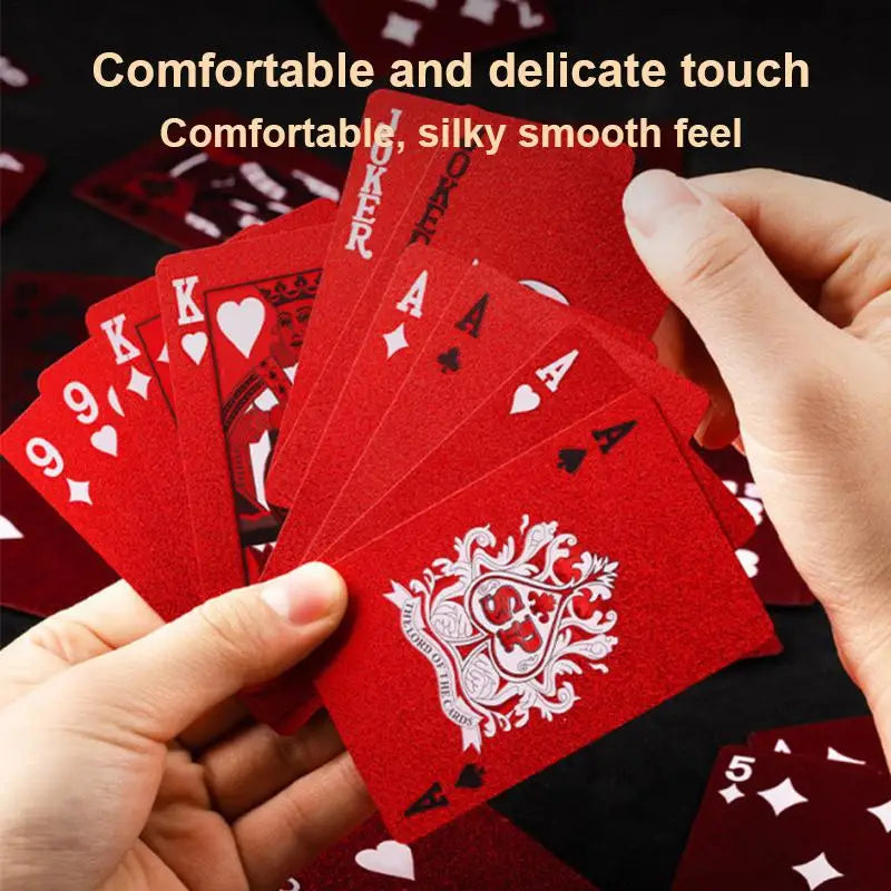 Red Style Playing Cards Playing Cards With Dragon Backing PET Waterproof Deck Of Cards For Family Board Game Gift