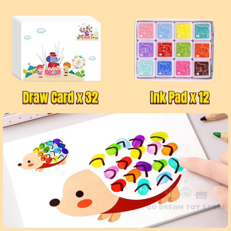 16/32PCS DIY Finger Painting Drawing Toys For Kid Creative Coloring Graffiti Doodle Montessori Educational Toy Kindergarten Gift