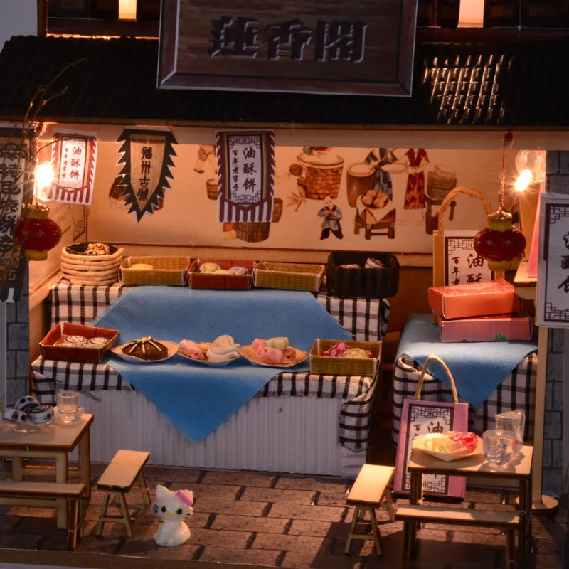 Japanese-Style DIY Miniature House – Wooden Hand-Assembled Loft Model, Complete DIY Mini House Craft Kit, Creative Birthday Gif