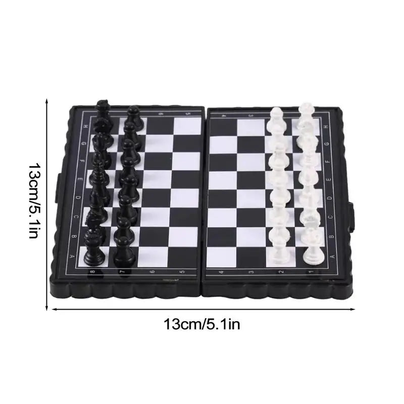 Mini Magnetic Chess Set Folding Magnetic Plastic Chessboard Board Game Portable Kid Toy Portable Outdoor