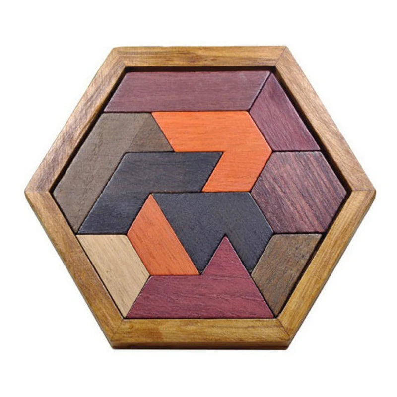 Sudoku Hexagon Tangram Puzzle Wooden Brain Puzzles for Kids
