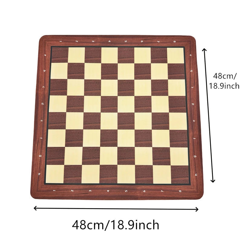 48cm/18.9inch Large chess board, specially designed for competitions, foldable and rollable soft rubber chess checkers board