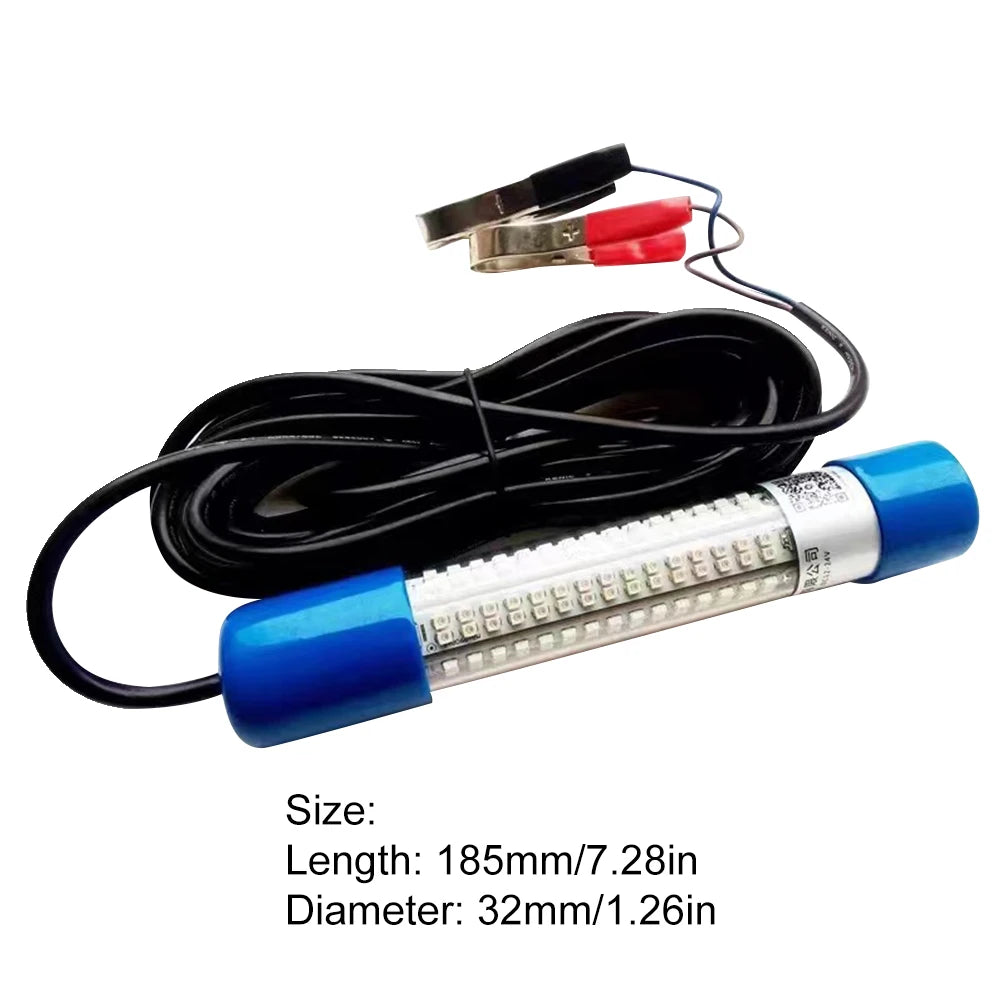 Underwater Fishing Light 50W Fish Lure Bait Finder Lamp 12-24V Submersible Boat Lamp Waterproof for Squid Shrimp Krill