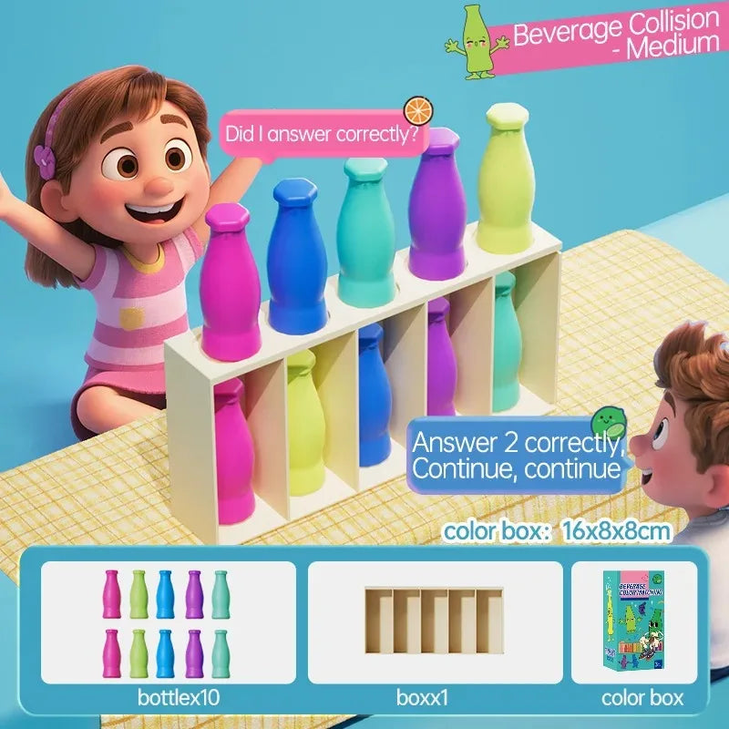 Children's Fun Beverages Color Match Early Childhood Training Interactive Board Game