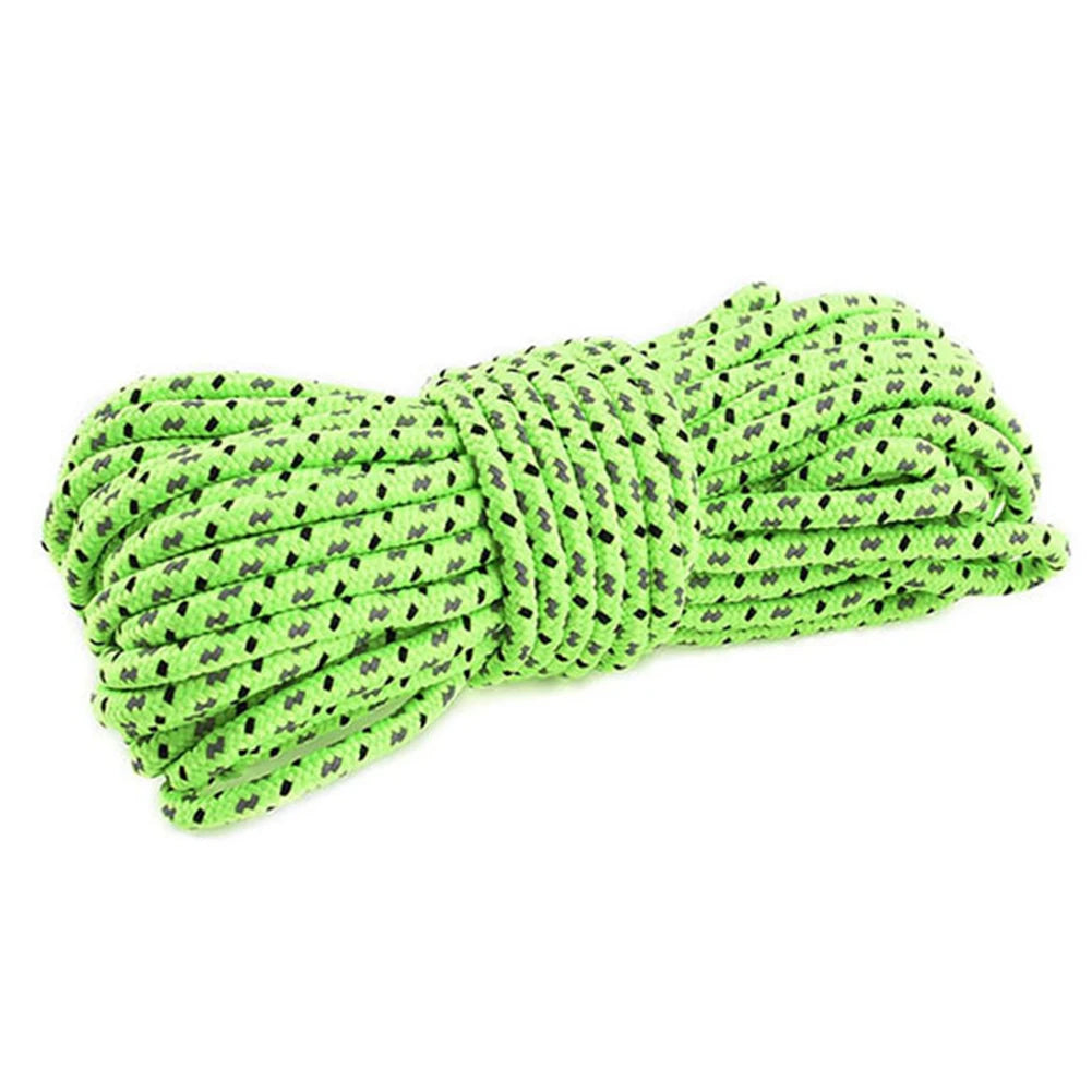 20m 4mm Survival Paracord Nylon Reflective Camping Tent Extension Ropes No Joints Tents Pull Cord Outdoor Equipment