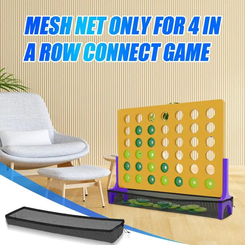 4 In A Row Connect Game Mesh Net 4 In A Row Connect Board Toy Net Organizer Bag Catch The Fallen Chess Pieces Family Game
