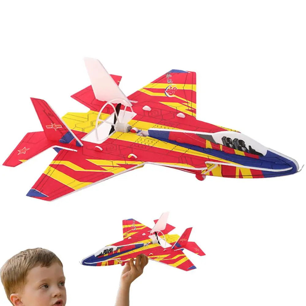 Foam Airplane Toys Rechargeable Throwing Foam Plane Flight Mode Glider Plane With Spinning Function Outdoor Flying Toy For Kids