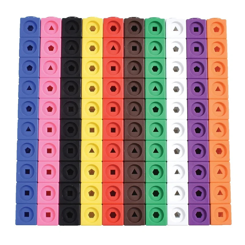 100Pcs Linking Cubes Math Manipulatives Montessori Toys For Kids Learning Classroom Supplies Teaching Educational