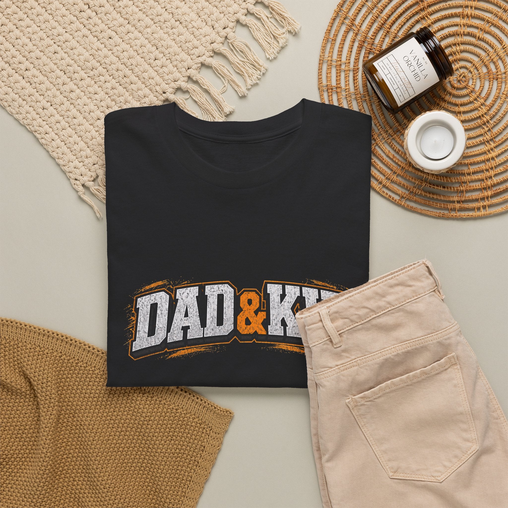 Dad & Kid Vintage Sports Tee — Father-Child Matching Shirt
