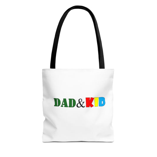 Dad & Kid Colorblock Tote Bag — Father‑Child Gift Tote for Everyday Use