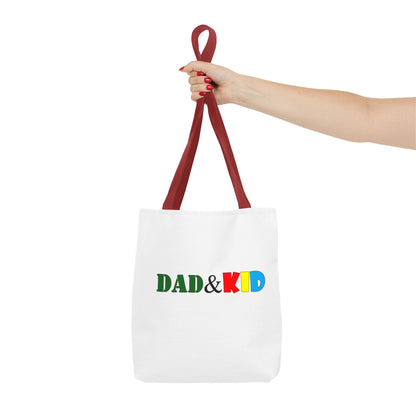 Dad & Kid Colorblock Tote Bag — Father‑Child Gift Tote for Everyday Use