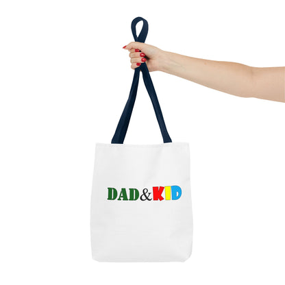 Dad & Kid Colorblock Tote Bag — Father‑Child Gift Tote for Everyday Use