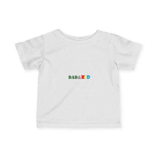 Infant Tee – "DAD & KID" Colorblock Baby Shirt, Newborn Daddy Matching Top