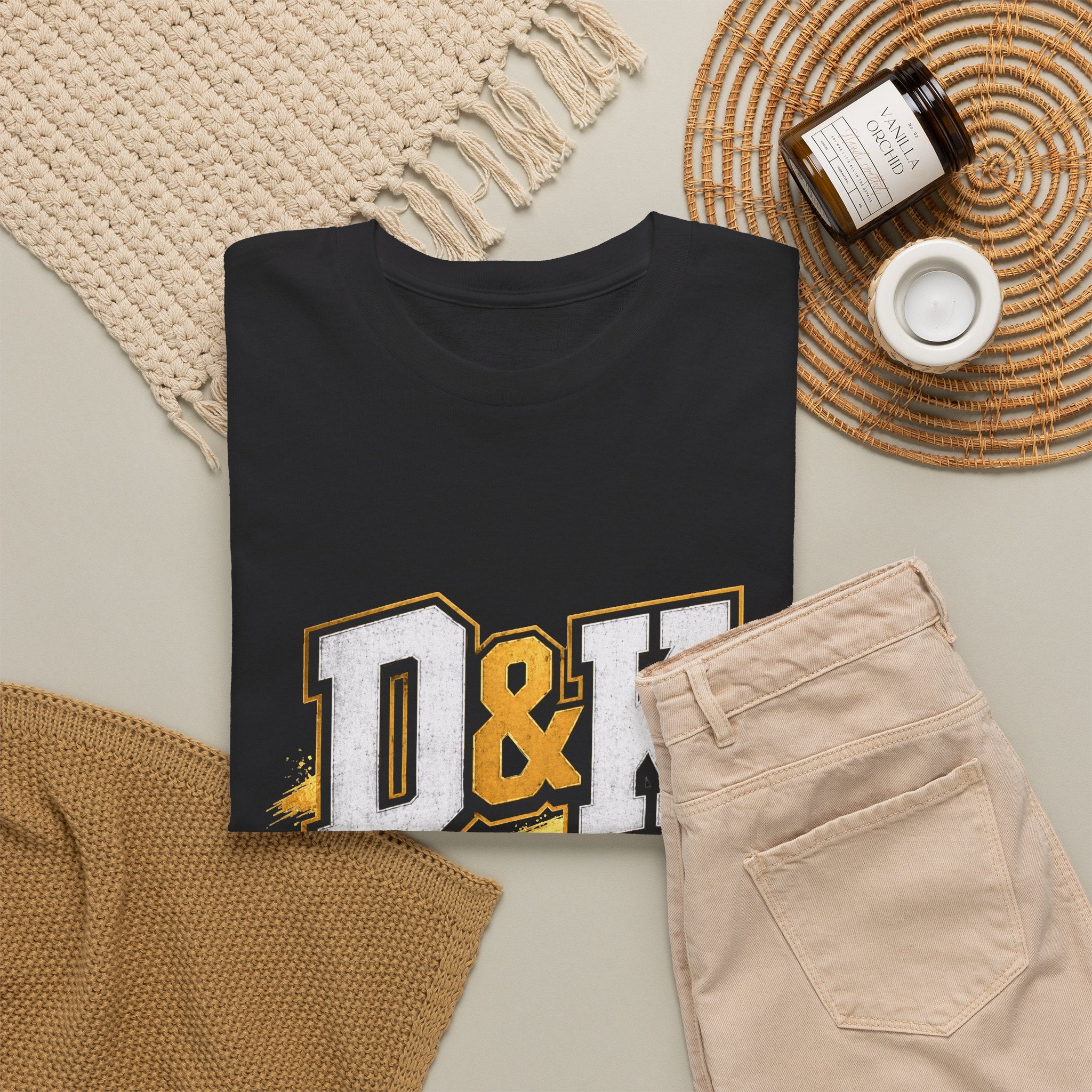 D & K Logo T-Shirt — Retro Athletic Lettering Tee