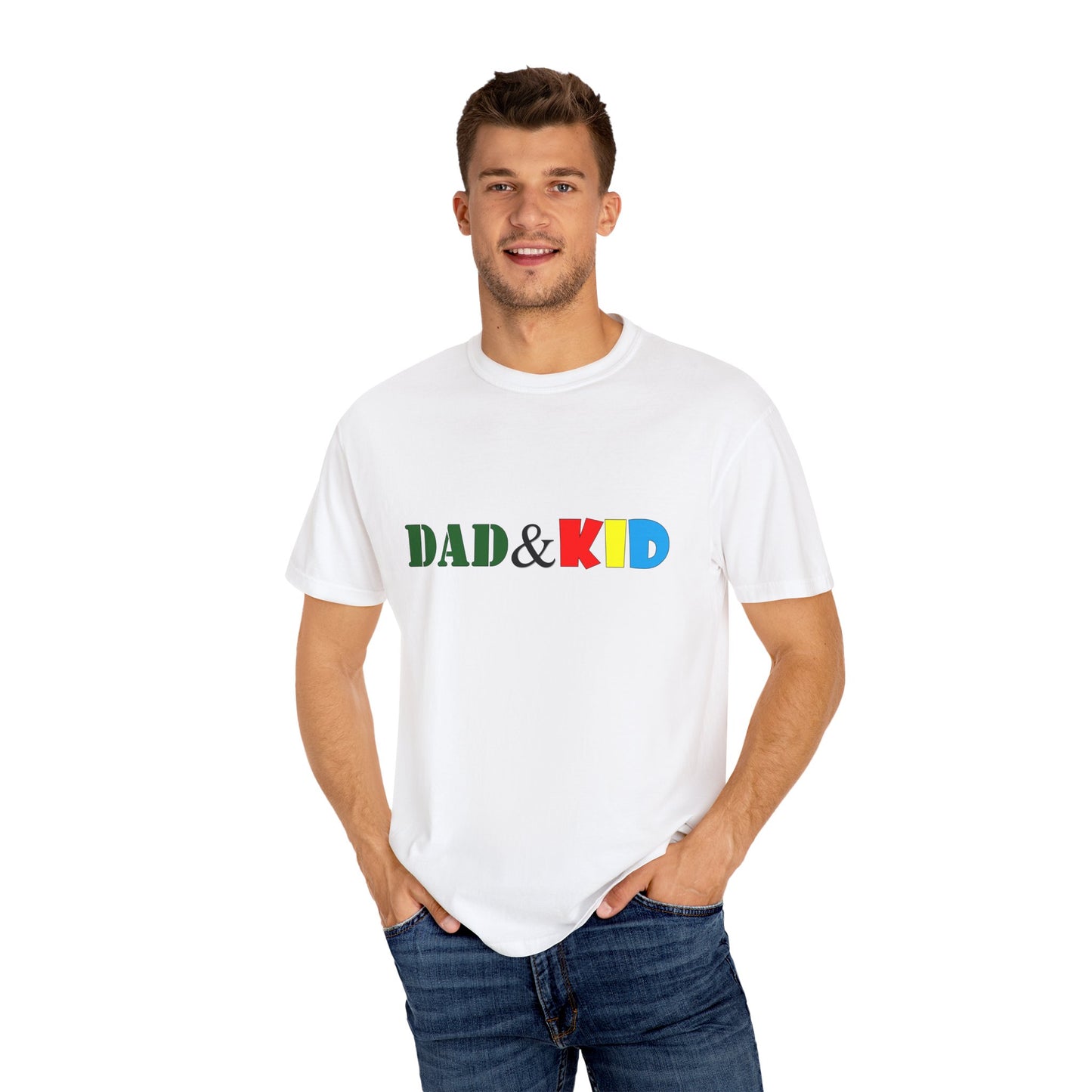 Colorful Dad and Kid Matching T-Shirt