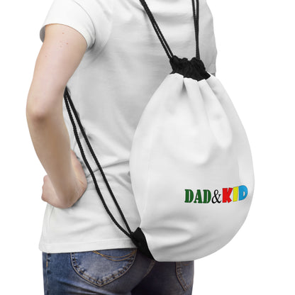 Dad & Kid Colorful Logo Drawstring Bag — Father & Child Matching Gift