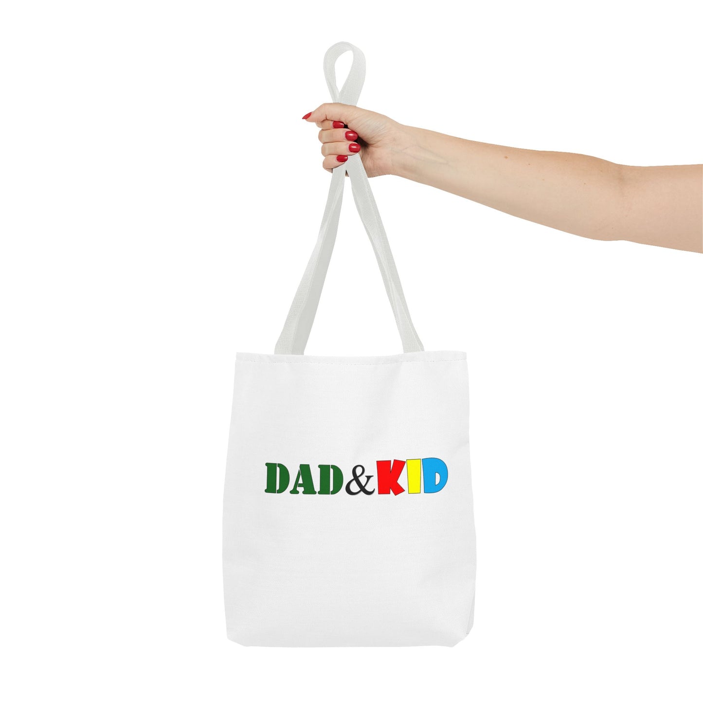 Dad & Kid Colorblock Tote Bag — Father‑Child Gift Tote for Everyday Use