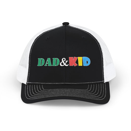 Dad & Kid Embroidered Trucker Hat — Father-Child Matching Snapback