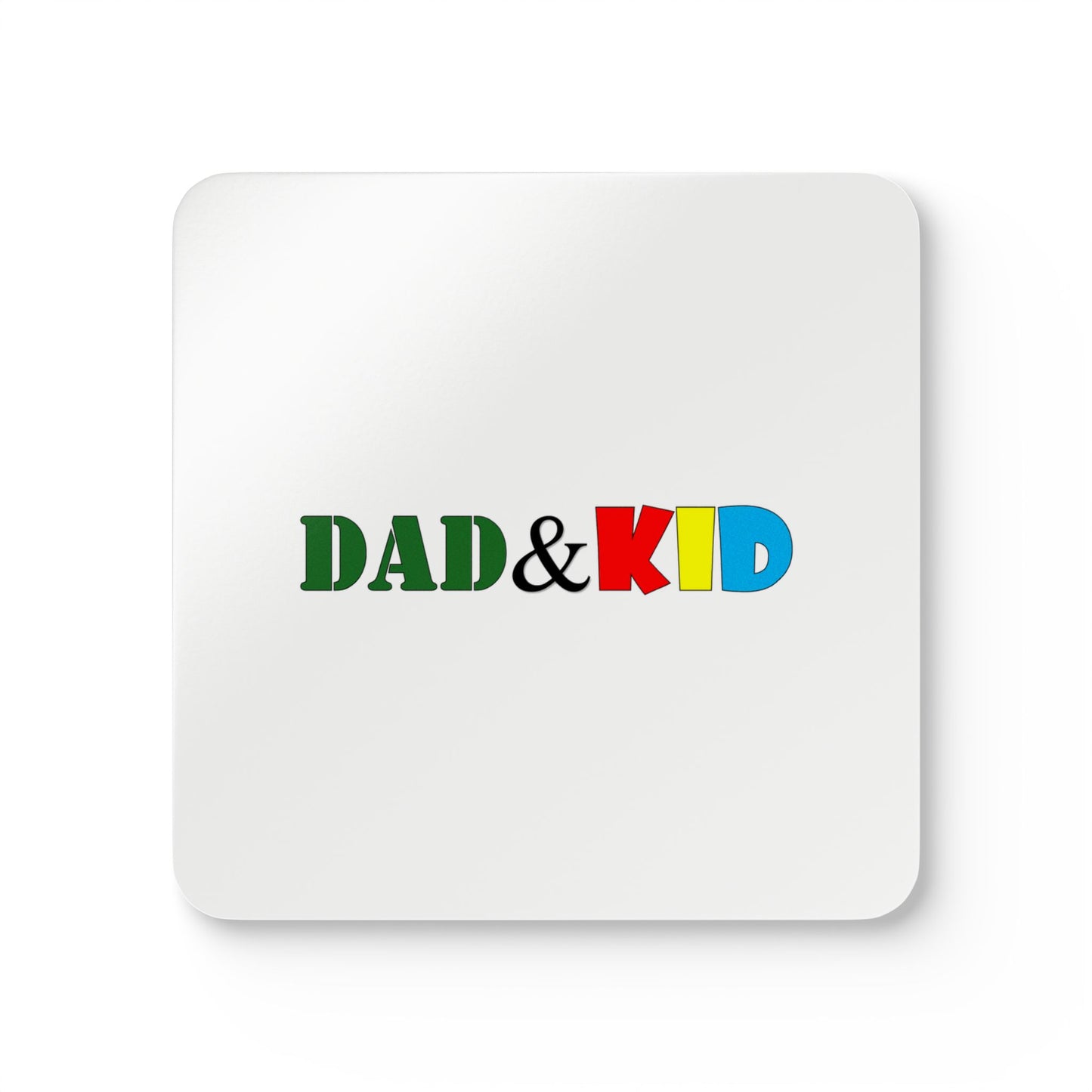 Dad & Kid Corkwood Coaster Set — Colorful Father‑Child Drink Coasters (Set of 4)