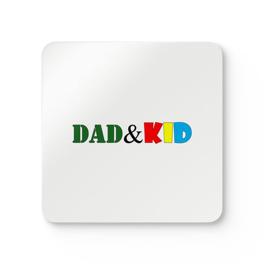Dad & Kid Corkwood Coaster Set — Colorful Father‑Child Drink Coasters (Set of 4)