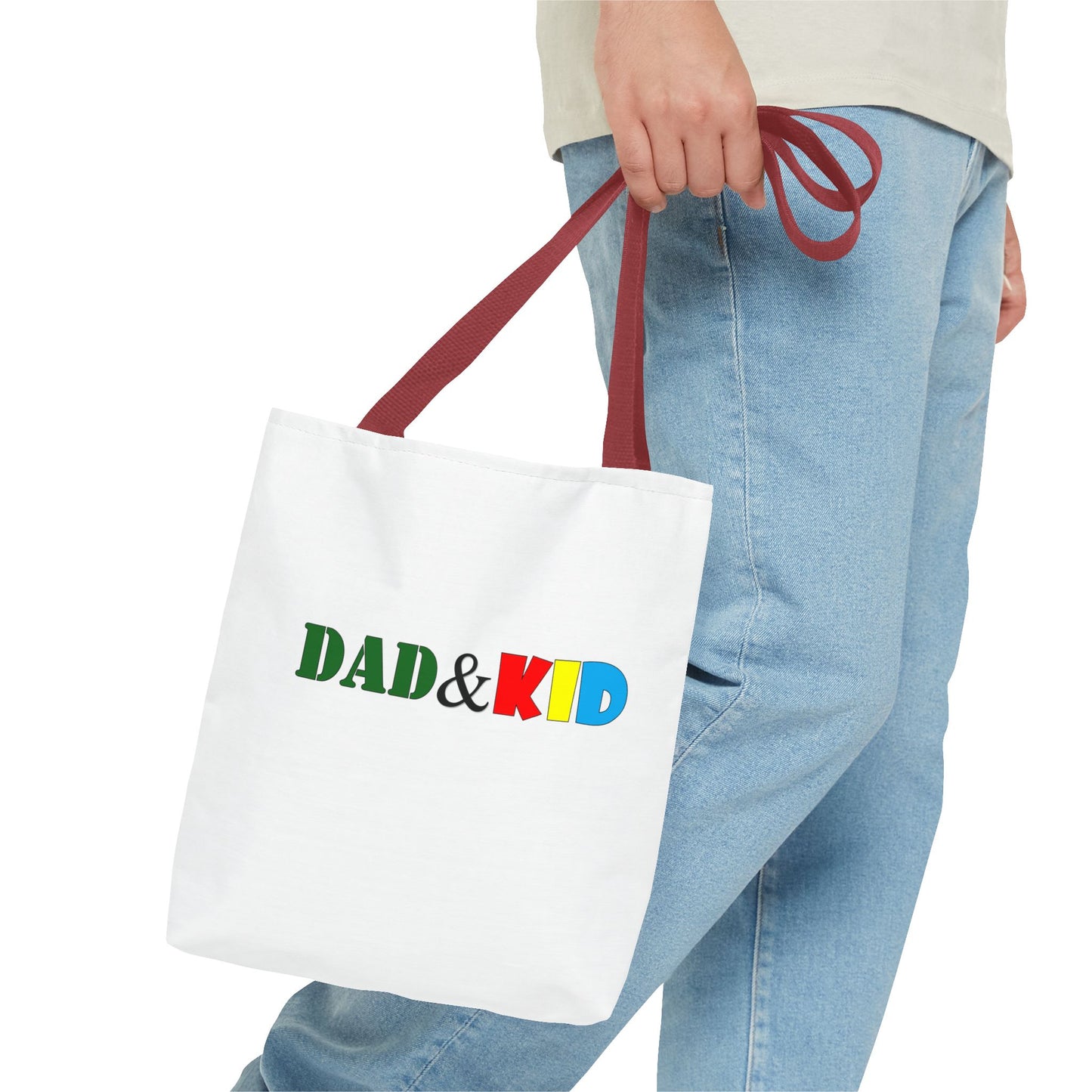 Dad & Kid Colorblock Tote Bag — Father‑Child Gift Tote for Everyday Use