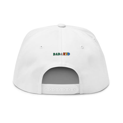Dad & Kid Embroidered Flat Bill Cap — Colorful Father-Child Snapback