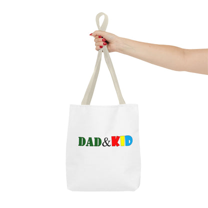 Dad & Kid Colorblock Tote Bag — Father‑Child Gift Tote for Everyday Use