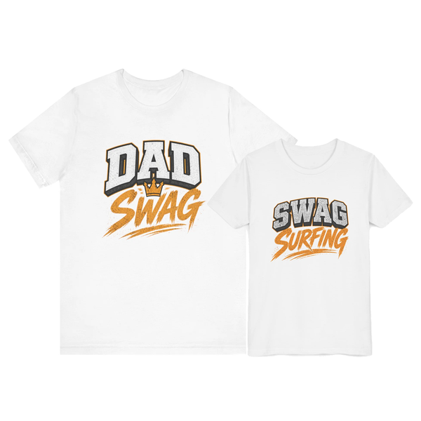 Father Son Matching T-shirts - Dad Swag White Tee