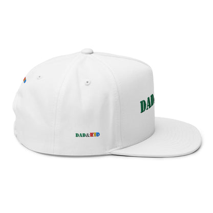 Dad & Kid Embroidered Flat Bill Cap — Colorful Father-Child Snapback