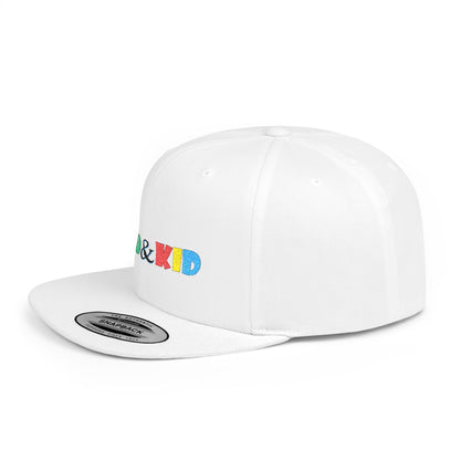 White cap with colorful logo on a white background