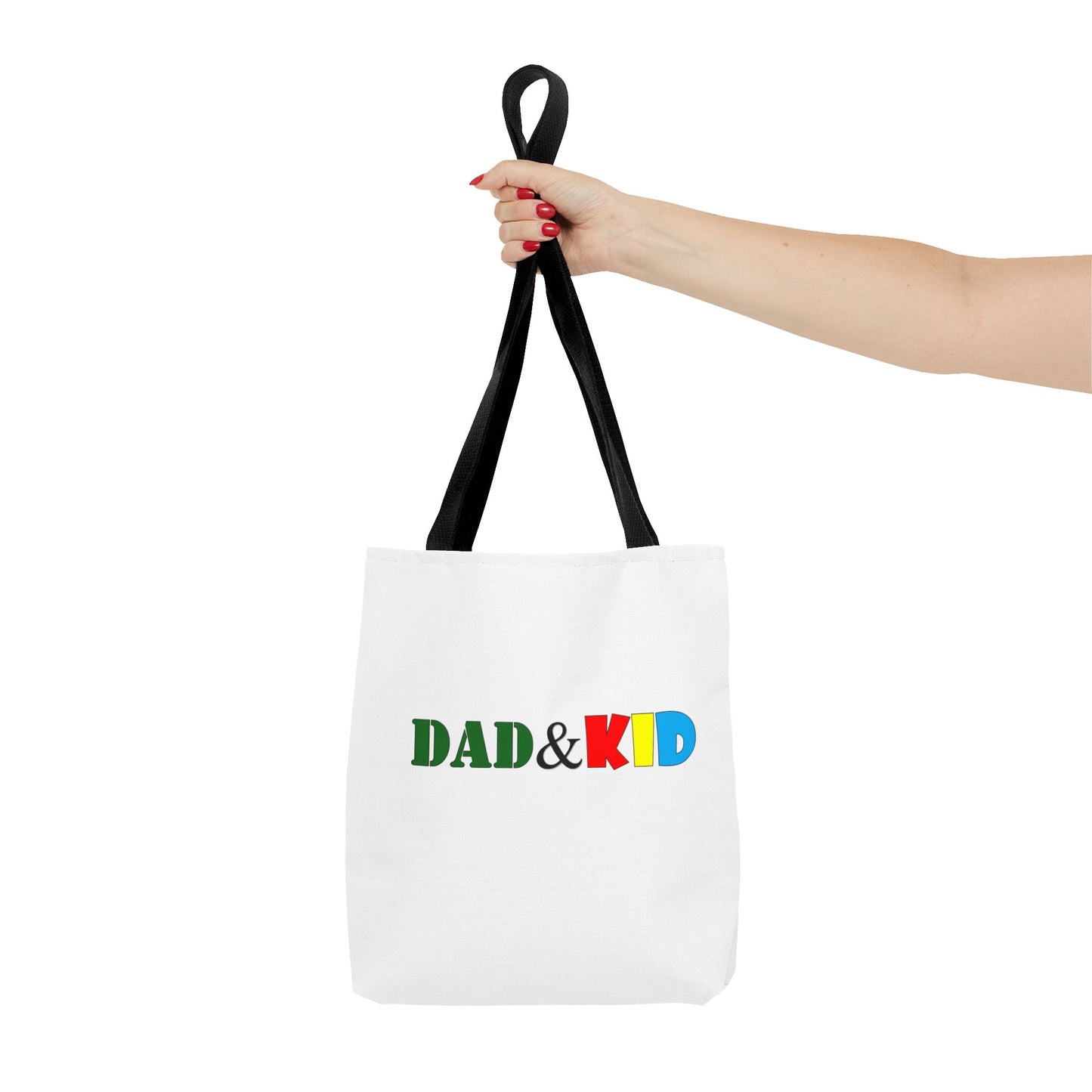 Dad & Kid Colorblock Tote Bag — Father‑Child Gift Tote for Everyday Use