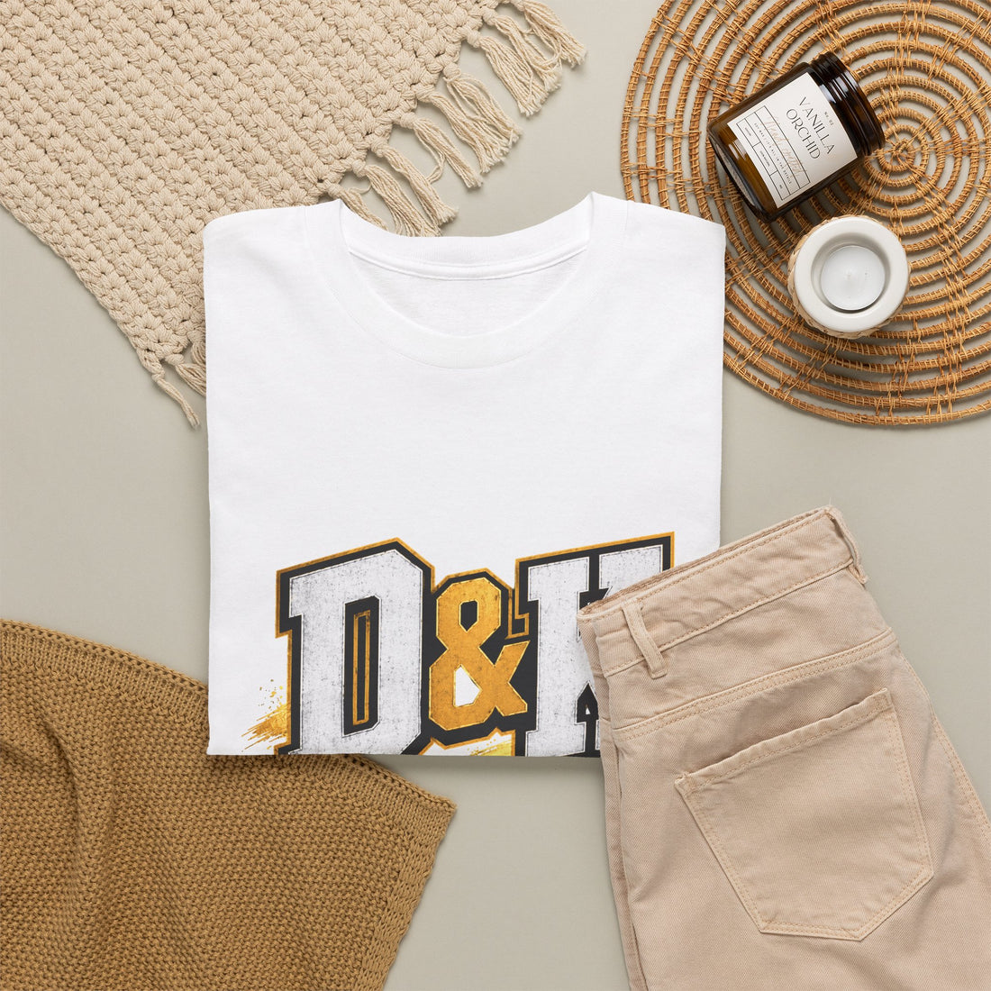 D & K Logo T-Shirt — Retro Athletic Lettering Tee