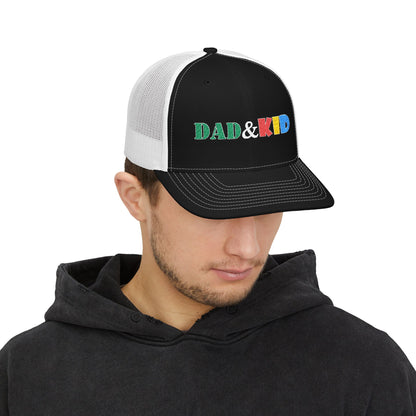 Dad & Kid Embroidered Trucker Hat — Father-Child Matching Snapback